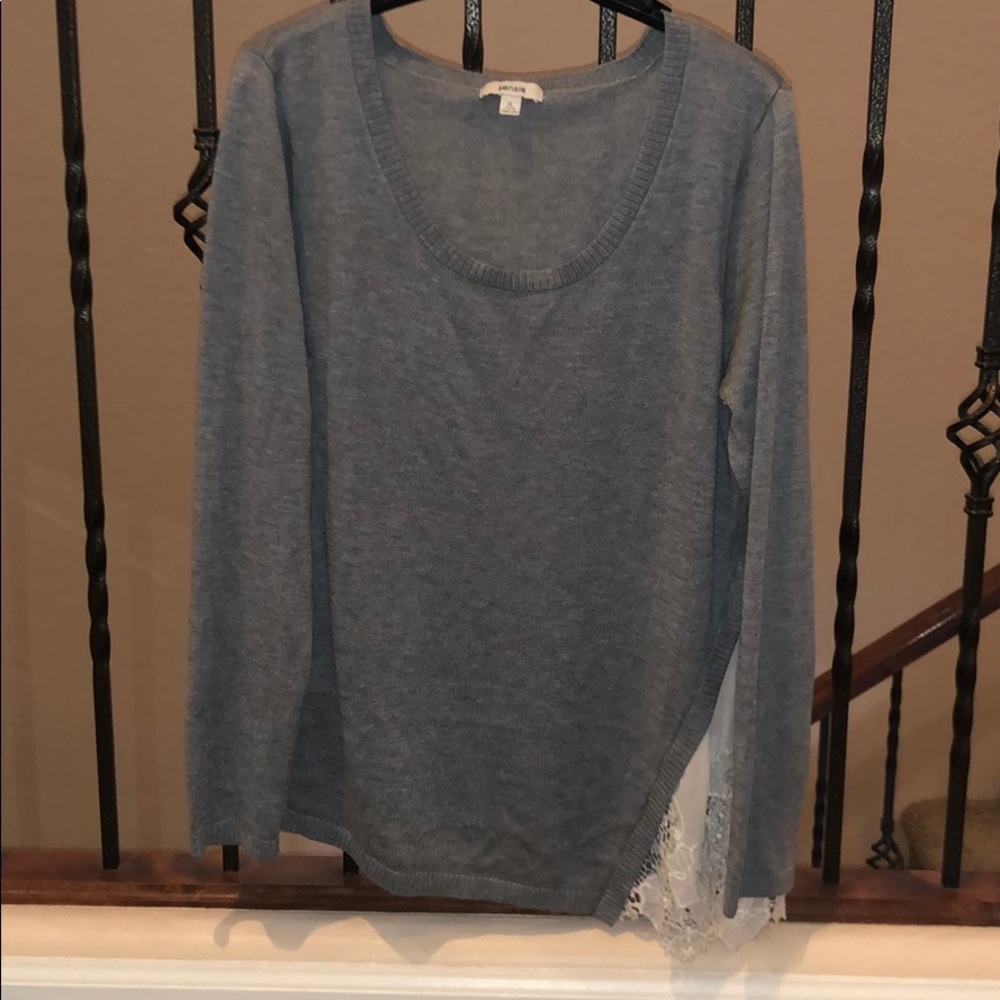 Grey sweater with lace